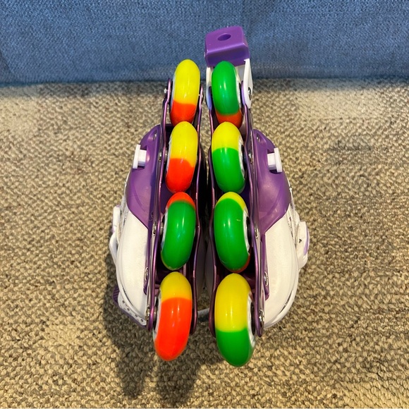 Kids Adjustable Inline Skates Purple Girls Size Small - Picture 7 of 9